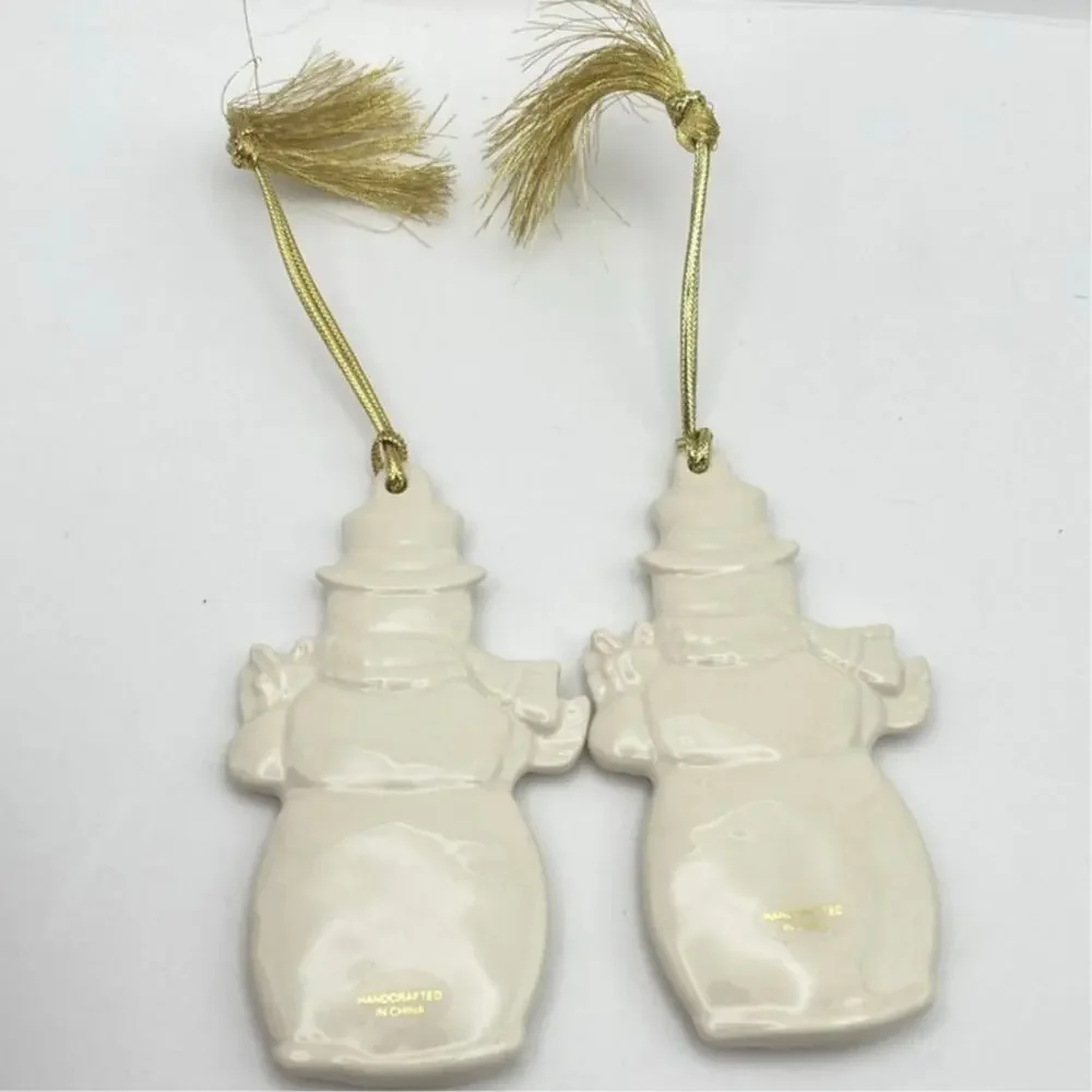 Lenox Snowman Ornament-Set of 2 NIB